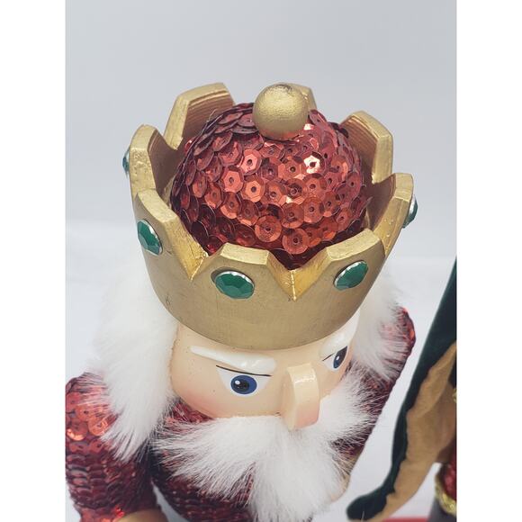 Nutcracker Set of 3 King With Cape, Drummer, Jeweled and Bedazzled Nutcrackers - Picture 13 of 15
